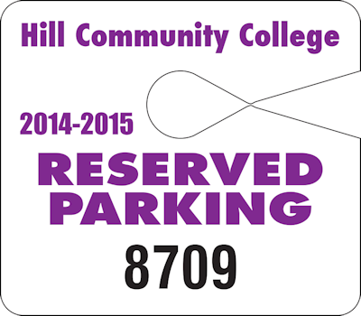 Images of our Custom Plastic Hanging Parking Permits